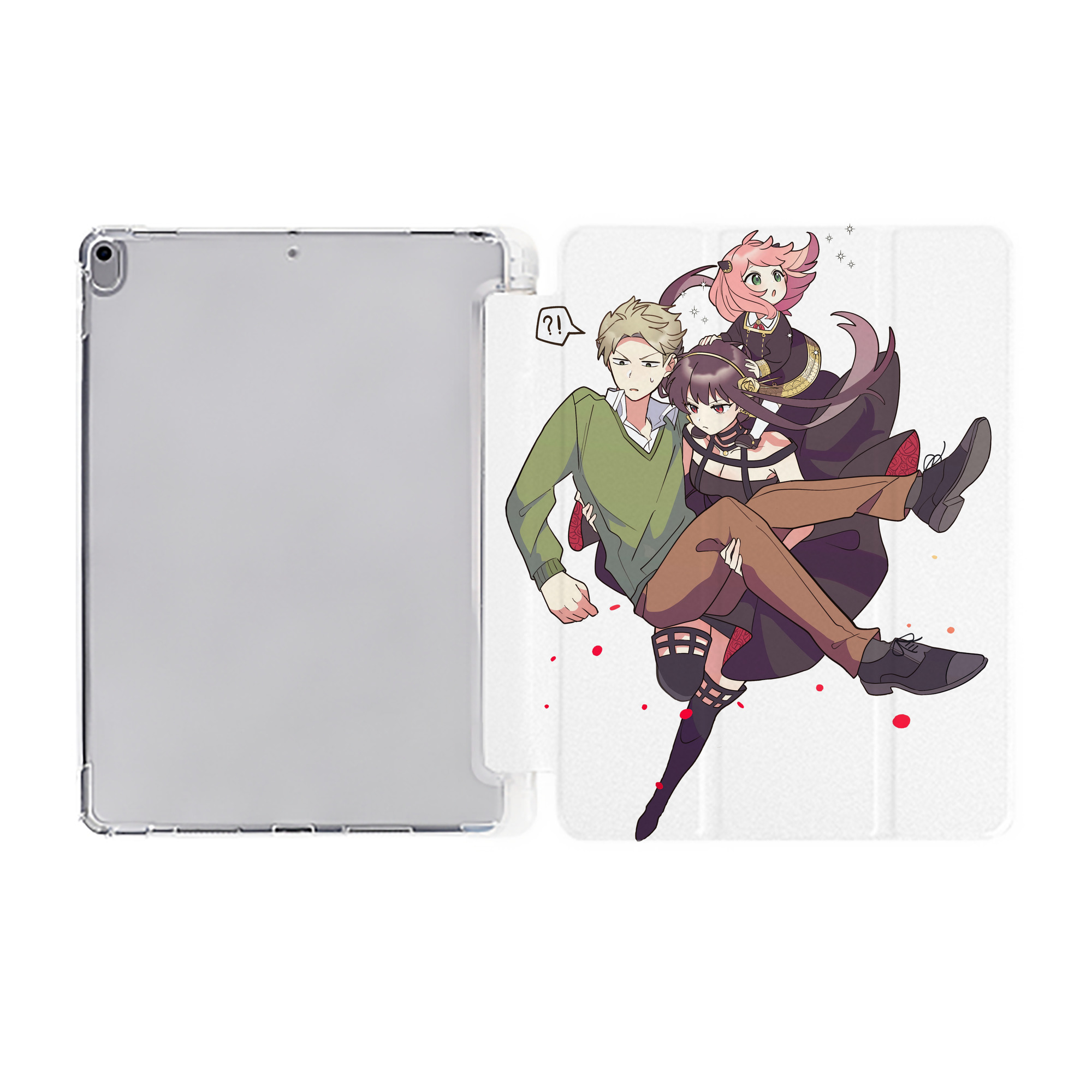 （画像用） SPY×FAMILY间谍家家酒 IPad ケース ペン収納付き 三つ折りスタンド PUレザー×シリコン 対応機種9.5/10.5/10.9インチ